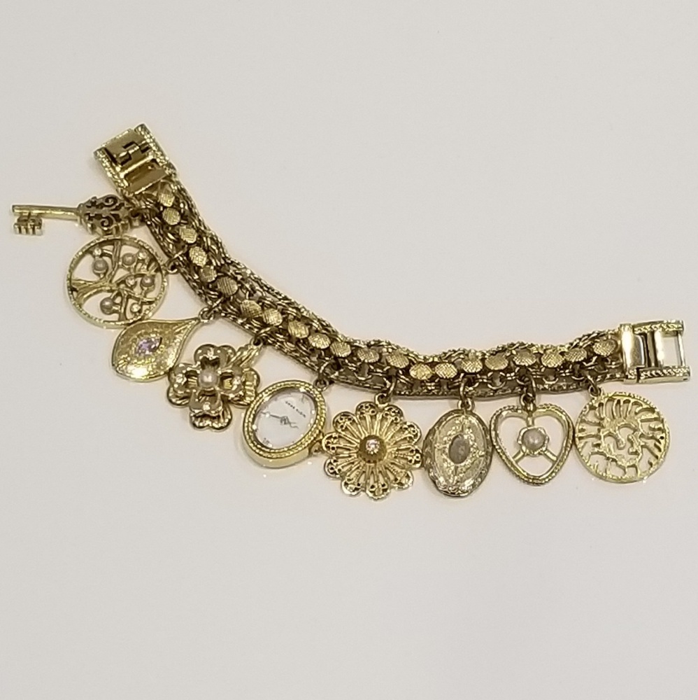 Anne Klein Gold Charm Watch
